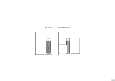 Настенная вешалка с шайбой Arpa Plate Aluminium Gold Brushed Dark