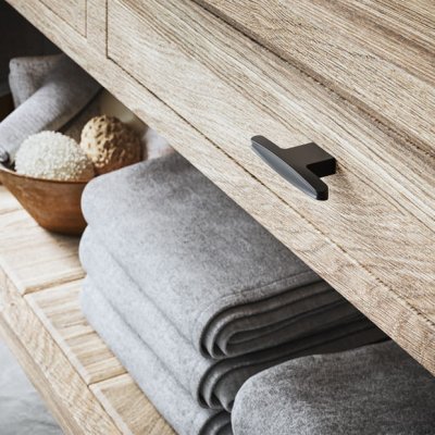 Мебельная ручка T-Bar 2570 16 Металл, Черный матовый