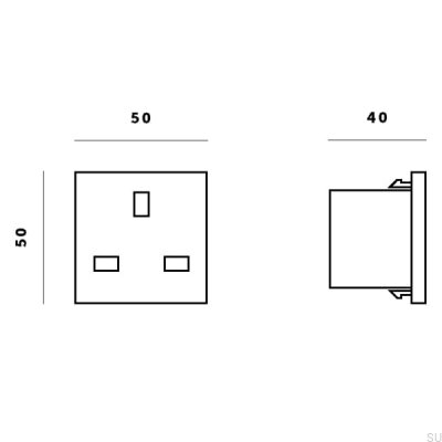 5 Amp UK Module English Euro Plate Plug Белый