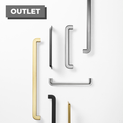 Красивая продолговатая мебельная ручка с матовым золотом 160 пробы.