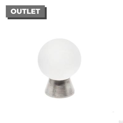 Ручка мебельная Кристалл Матовый хрусталь Матовый никель