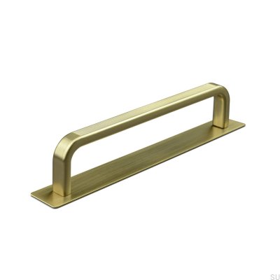 Gardone 160 Stripe Brushed Gold мебельная продольная ручка с шайбой