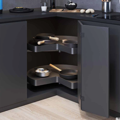 Recorner Max угловой шкаф с каруселью, темно-серый