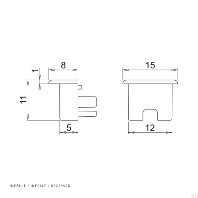 Монтажные зажимы для встраиваемого светодиодного профиля Nexus