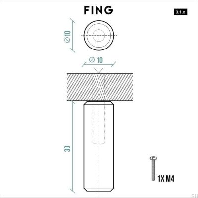 Ручка мебельная Fing Латунь Неокрашенная