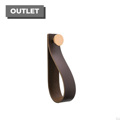 Настенная вешалка Loop Strap кожаный коричневый с медью