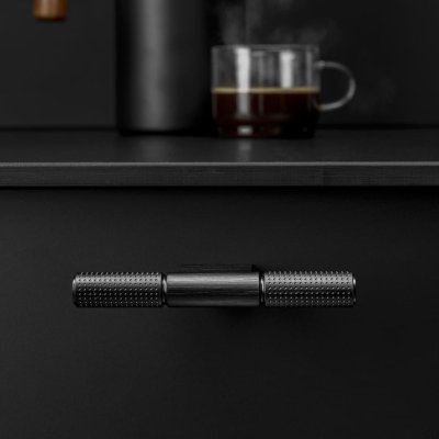 Т-образная точка, алюминиевая матовая черная мебельная ручка