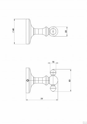TA242 Настенная вешалка Classic, полированная хромированная латунь