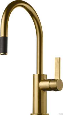Смеситель для кухни с выдвижным изливом ARM375 Honey Gold Brushed Brass