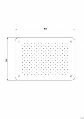 Прямоугольная насадка для тропического душа 450 x 320 ZSOF093 Matte Black Brass
