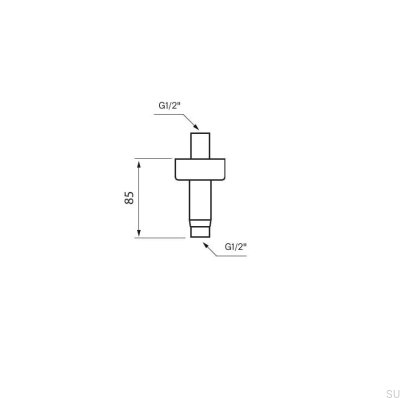 Потолочный душевой кронштейн FL271-085 Латунь Черный Хром