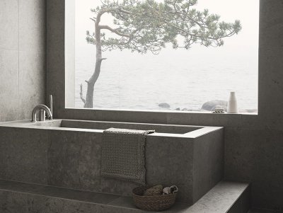 Смеситель для ванны на три отверстия с изливом и душевой трубкой BI047, полированная латунь