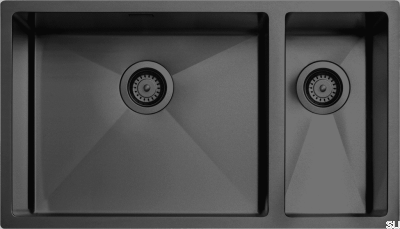 Кухонная мойка 7040 Steel Matte Black PVD