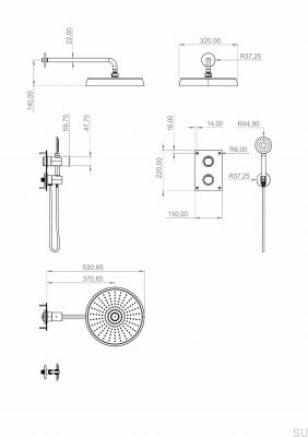 ARM7268 ED2 Душевой набор Матовый никель латунь