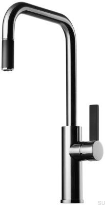 Смеситель для кухни с выдвижным изливом ARM985 Латунь Хром с черным