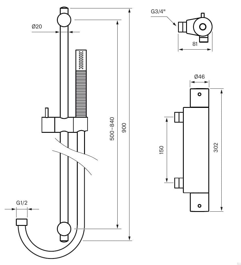 9421973--Zestaw-prysznicowy-z-bateria-termostatyczną-EVM168-150+ZSAL300-Mosiężny-Chromowany-Tapwell-Skandynawskie-Uchwyty_2