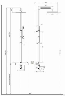 Душевой комплект ТВМ2200-150, полированная латунь, неокрашенный