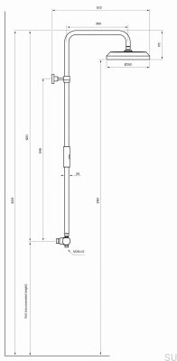 Душевой набор ARM5200-150 Matte Black Brass