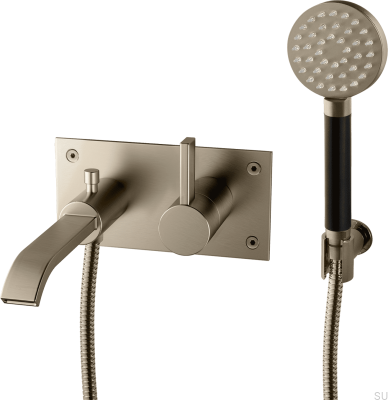 Настенный термостатический смеситель для ванны ARM036, матовая никелированная латунь