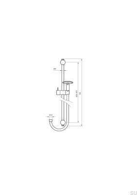 Штанга для душа Jet с регулируемым настенным держателем ZSAL118 Хромированная латунь