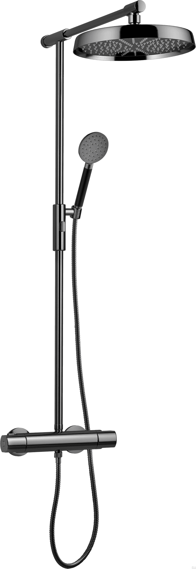 9426708--Zestaw prysznicowy ARM300-150 Mosiężny Czarny Chrom-Tapwell-Skandynawskie-Uchwyty_1