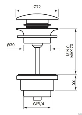 Пробка для умывальника универсальная 68400 Мед Золото Латунь
