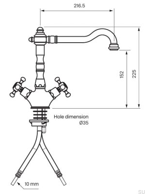 Смеситель для кухни FBLV180, хромированная латунь