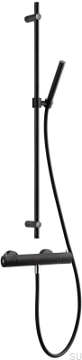 Душевой комплект с термостатическим смесителем EVM168-150+ZSAL300 Matt Black Brass