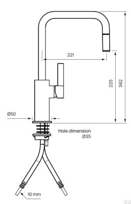 Смеситель для кухни с выдвижным изливом ARM577 Графит Латунь