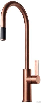 Смеситель для кухни с выдвижным изливом ARM185 Матовая медь Неокрашенный