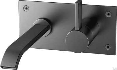 Смеситель для умывальника ARM006 Латунь Черный Матовый Хром 