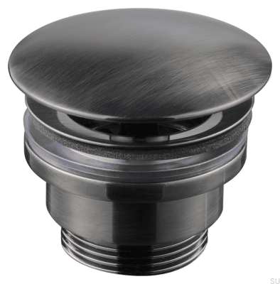 Универсальная пробка для умывальника 68400 Матовая латунь Черный хром