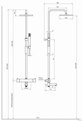 Душевой набор TVM2200-150 Матовая медь Неокрашенный