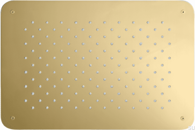 Душевая лейка, прямоугольный тропический душ 370 x 250 ZSOF092, Латунь, Медовое золото