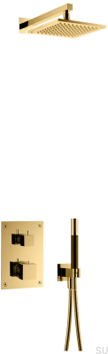 Душевой набор с термостатическим смесителем BOX8268 SQUARE ED2 Латунь Полированная Неокрашенная