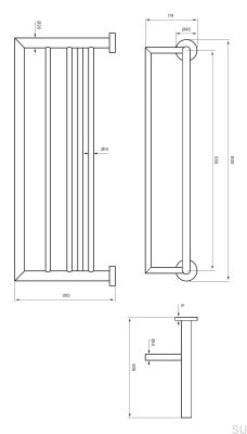 TA814 Вешалка для полотенец Ascot латунно-серая