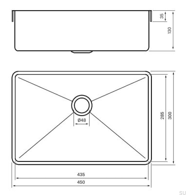 Встраиваемая раковина TA4328 Сталь PVD