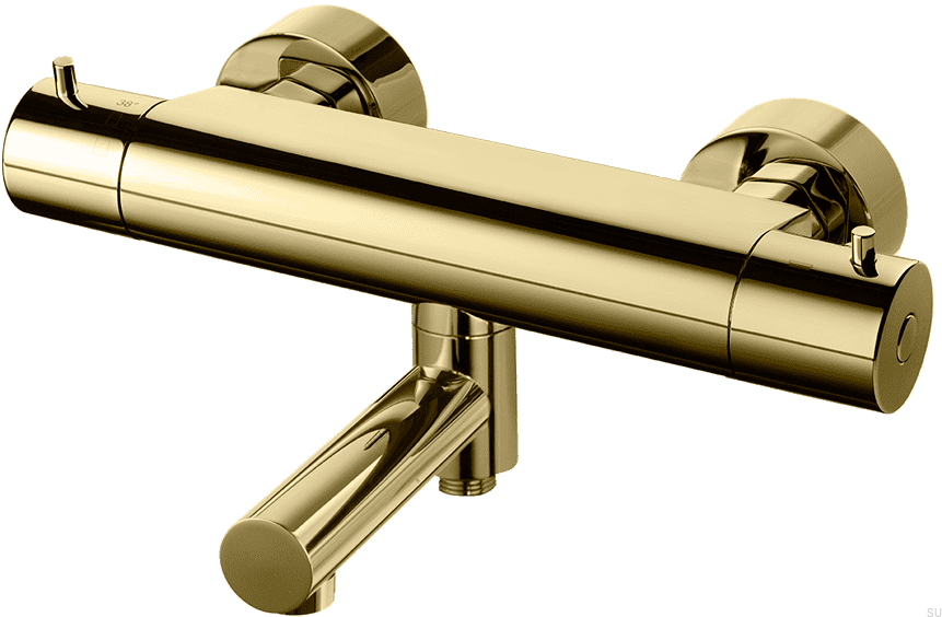 9419448--Bateria wannowo-prysznicowa termostatyczna EVM022-150 Mosiężna Miodowe Złoto-Tapwell-Skandynawskie-Uchwyty_1