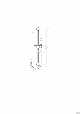Душевая штанга Poker с регулируемым настенным держателем ZSAL176 Хромированная латунь