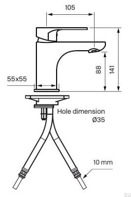SY071 смеситель для умывальника, хромированная латунь