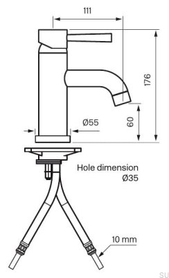 EVO071 смеситель для умывальника, хромированная латунь