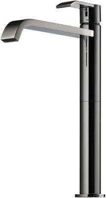 Высокий смеситель для умывальника VIC081, черная хромированная латунь