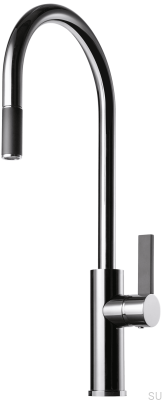 Смеситель для кухни с выдвижным изливом ARM185 Латунь Хром/Черный