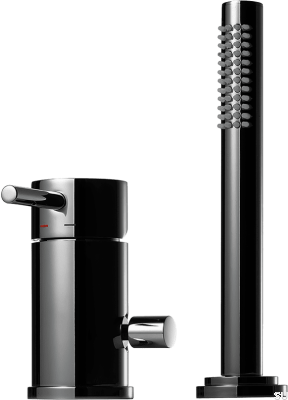 Смеситель для ванны с душевой лейкой BI048, Латунь, Черный хром