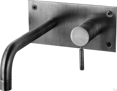 Смеситель для умывальника 230 BOX008 Матовый Черный Хром Латунь