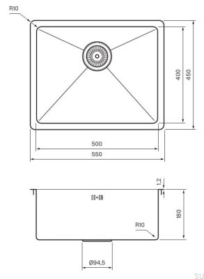 Diskho 5040 Кухонная мойка из стали, черного хрома и PVD