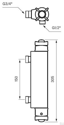Смеситель для душа XCOL168-150 Хромированная латунь