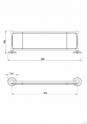 TA136 Полка для ванной Classic, полированная латунь, без лака