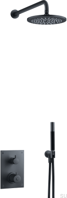 Душевой набор с термостатическим смесителем BOX7268 ED2 Matt Black Brass