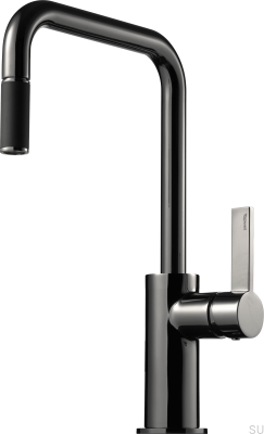 Смеситель для кухни с выдвижным изливом ARM577 Латунь Черный Хром
